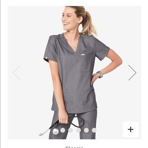 Figs heather grey Catarina scrub top